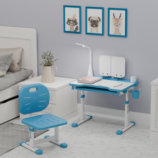 Комплект Evo-kids (стілець+стіл+полиця+лампа) Evo-17 BL Ergo (арт. Evo-17 BL Ergo) Блакитний - изображение 2