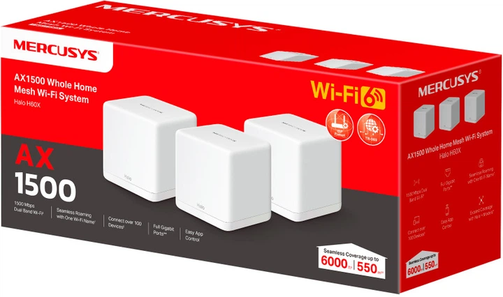 Маршрутизатор Mercusys Halo H60X (3-pack) - зображення 4