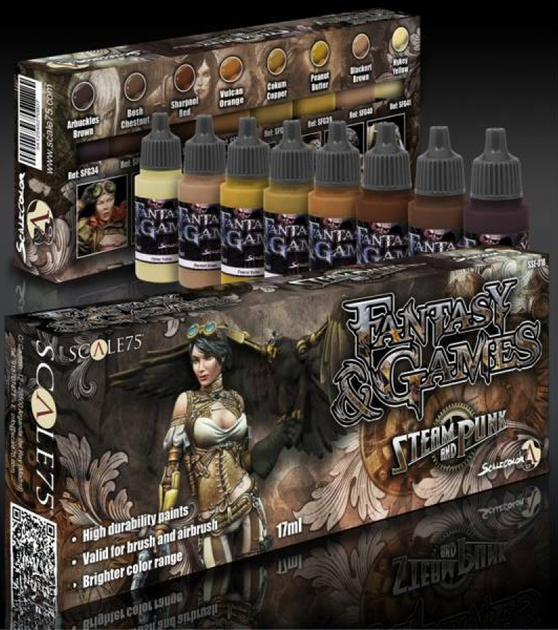 Набір акрилових фарб Scale75 Fantasy & Games Steam and Punk Paint Set 8 відтінків (8412548270807) - зображення 2