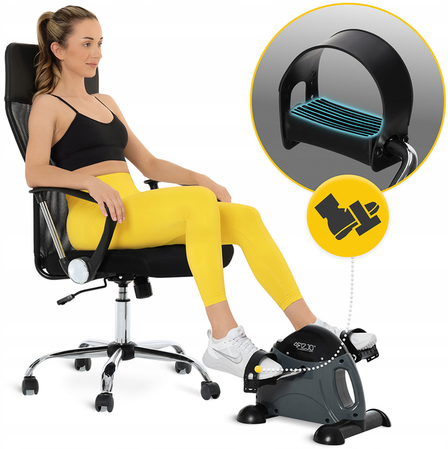 Міні велотренажер 4FIZJO Active 2 в 1 для рук та ніг Grey/Black (P-5905973401708) - зображення 2