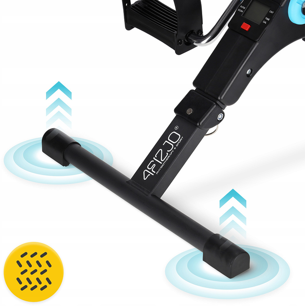 Міні велотренажер 4FIZJO Mini 2 в 1 для рук та ніг Black/Blue (P-5905973401685) - зображення 5