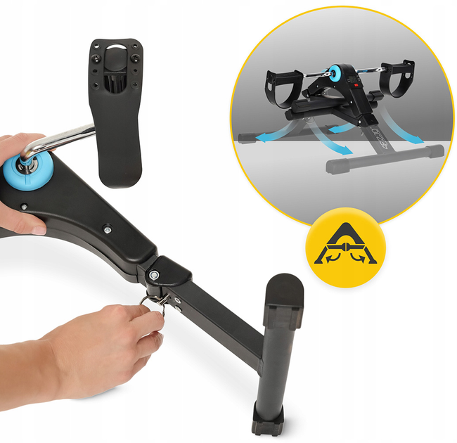 Міні велотренажер 4FIZJO Mini 2 в 1 для рук та ніг Black/Blue (P-5905973401685) - зображення 7