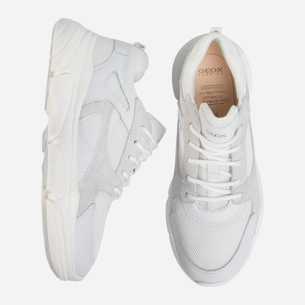 Buty sportowe dziecięce dla dziewczynki z białą podeszwą Geox J02BGD08514-C1000 31 Białe (8054730389326) - obraz 4
