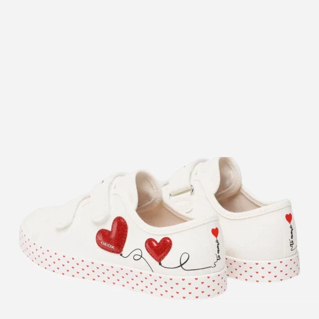 Trampki dziecięce dla dziewczynki na rzepy Geox J3504G01054-C0050 34 Białe (8056206085282) - obraz 4
