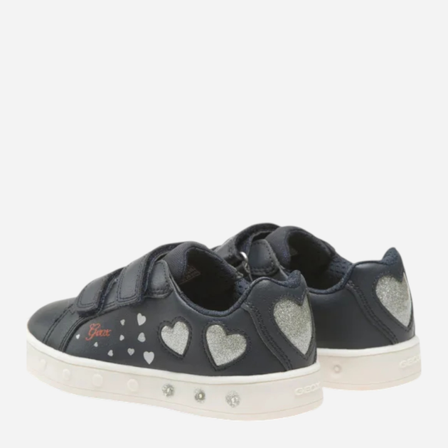 Sneakersy dziecięce dla dziewczynki świecące LED Geox J358WA054AS-C0673 33 Granatowe (8056206090071) - obraz 4