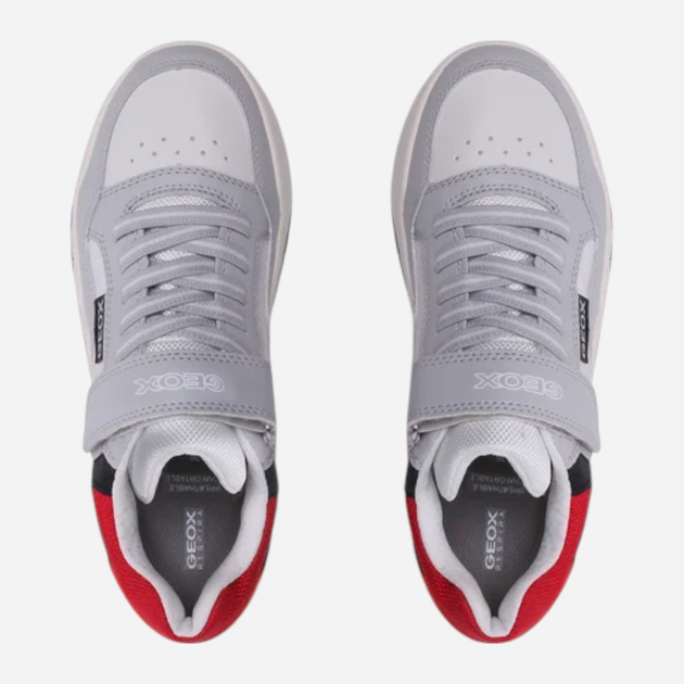 Sneakersy młodzieżowe chłopięce na rzepy Geox J167RB0FEFU-C1234 40 Jasnoszare (8050036979124) - obraz 4