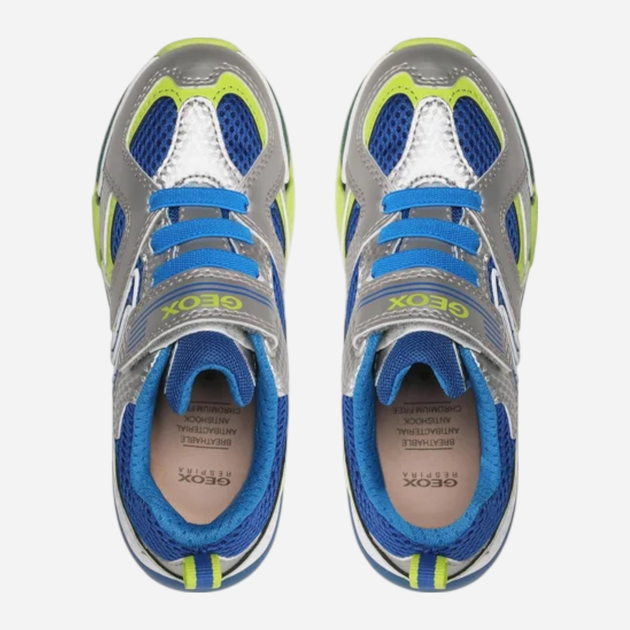 Buty sportowe młodzieżowe chłopięce świecące LED Geox J16FEA05014-C0574 35 Srebrne (8056206060531) - obraz 6