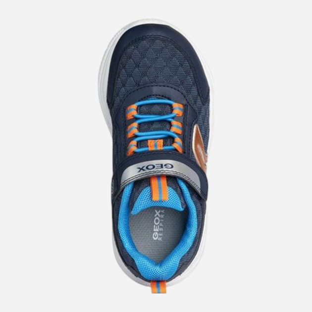 Buty sportowe chłopięce świecące LED Geox J25GBB014CE-C0673 32 Niebieskie ze srebrzestym i brązowym (8056206062184) - obraz 4