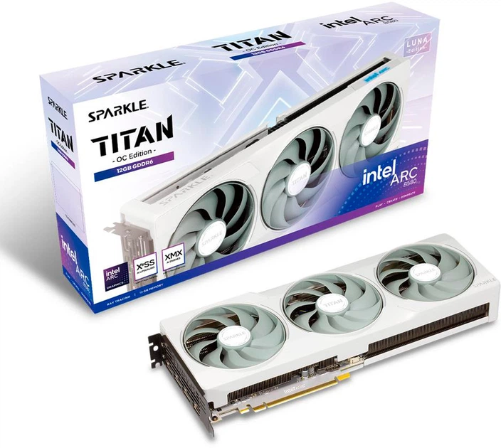 Відеокарта Sparkle PCI-Ex Intel Arc B580 Titan Luna OC 12GB GDDR6 (192bit) (2740/19000) (HDMI, 3 x DisplayPort) (SB580TW-12GOC) - зображення 8
