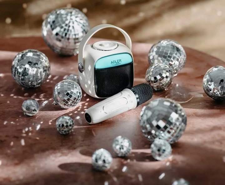 Głośnik przenośny Adler AD1199 Bluetooth/SD/USB/AUX z mikrofonem i funkcją karaoke White (5905575902382) - obraz 8