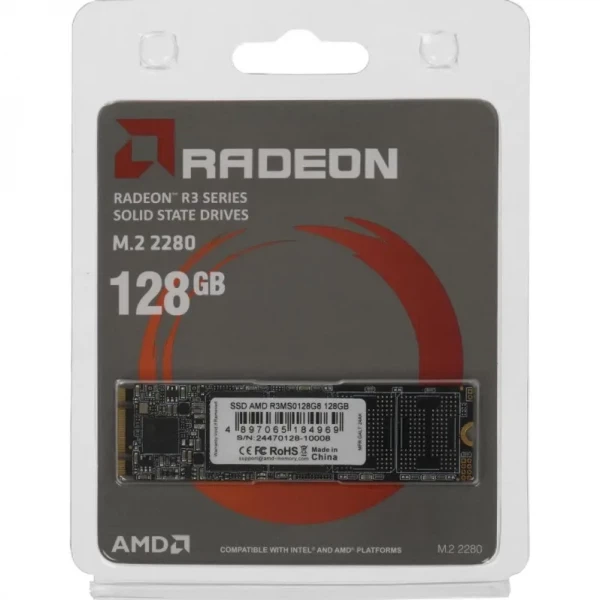 SSD накопитель amd r3 128Gb sata3 m.2 2280 3d tlc (r3ms0128g8) - изображение 4