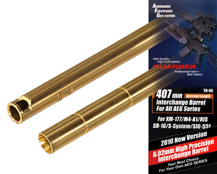 Тонкий стволик (407mm) 6.02mm для XM-177 / M4-A1 / RIS / SR-16 / S-System / SIG-551 [GUARDER] (для страйкболу) - зображення 1