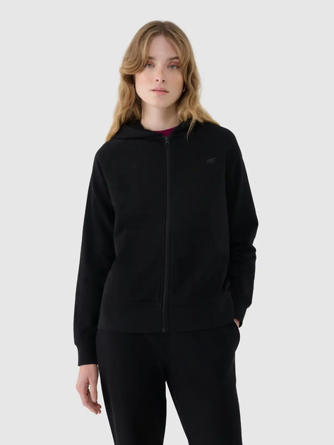 Bluza damska rozpinana streetwear z kapturem 4F 4FWMM00TSWSF1763-20S S Czarna (5905700346241) - obraz 4