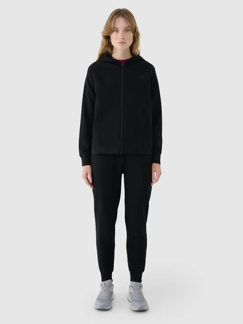 Bluza damska rozpinana streetwear z kapturem 4F 4FWMM00TSWSF1763-20S S Czarna (5905700346241) - obraz 6