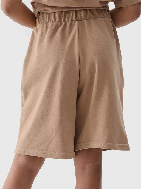 Підліткові трикотажні шорти для дівчинки 4F 4FJWSS25TSHOF628-83S 140 см Бежеві (5905700425755) - зображення 2