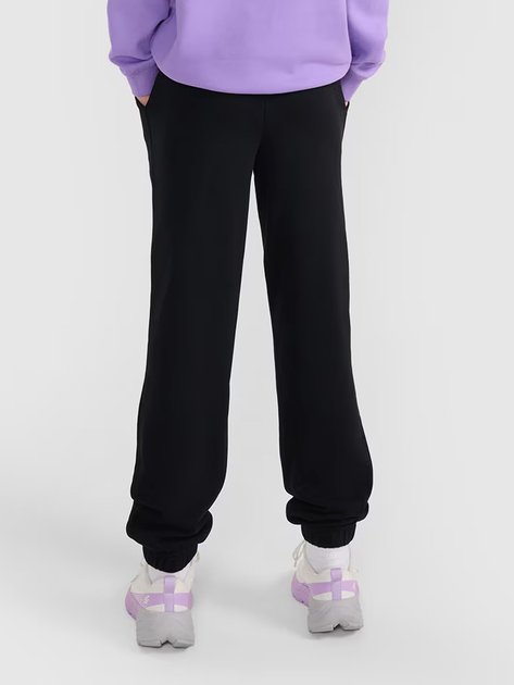 Spodnie dresowe młodzieżowe dziewczęce joggery 4F 4FJWMM00TTROF1189-20S 140 cm Czarne (5905700384663) - obraz 2