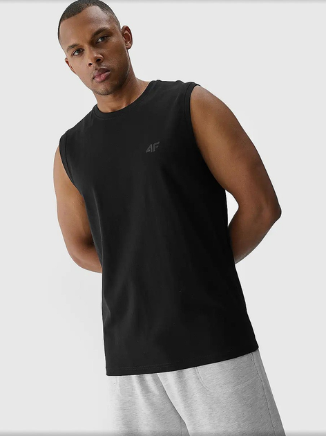 Koszulka bez rękawów męska 4F 4FWMM00TSLEM125-20S XL Czarna (5905700402084) - obraz 4