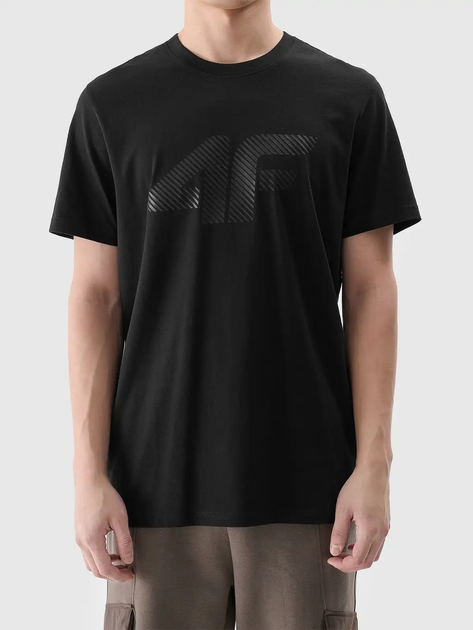 T-shirt męski bawełniany 4F 4FWMM00TTSHM2257-20S S Czarny (5905700343622) - obraz 4