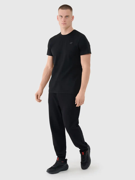 T-shirt męski bawełniany 4F 4FWMM00TTSHM2256-20S L Czarny (5905700343240) - obraz 3