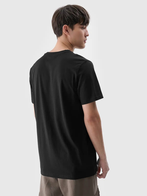 T-shirt męski bawełniany 4F 4FWMM00TTSHM2257-20S S Czarny (5905700343622) - obraz 5