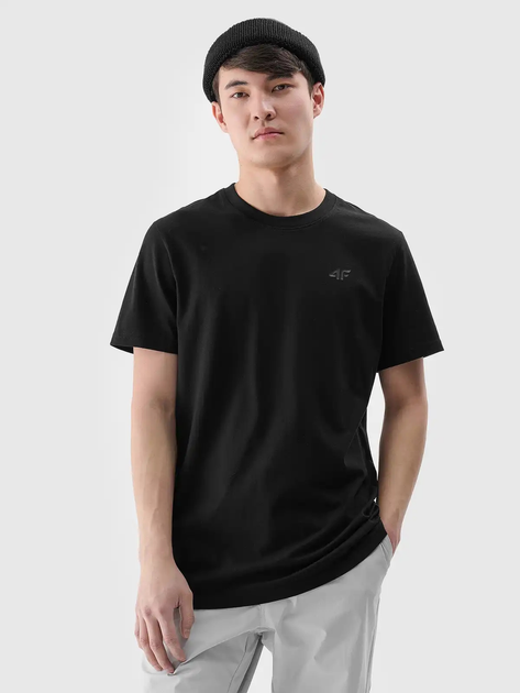 T-shirt męski bawełniany 4F 4FWMM00TTSHM2256-20S XL Czarny (5905700343233) - obraz 4