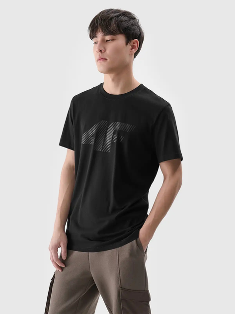 T-shirt męski bawełniany 4F 4FWMM00TTSHM2257-20S XL Czarny (5905700343639) - obraz 6