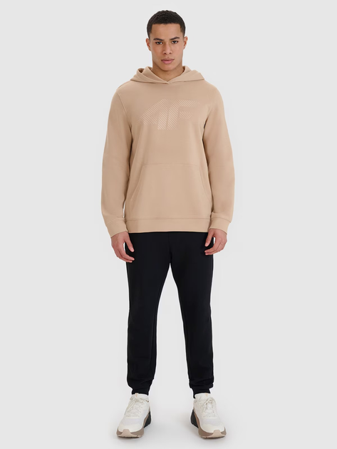 Худі чоловіче 4F 4FWSS25TSWSM1621-83S XL Бежеве (5905700401285) - зображення 3