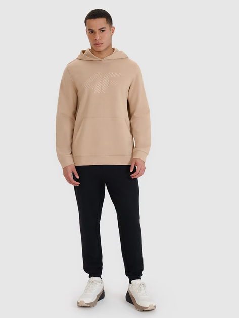 Худі чоловіче 4F 4FWSS25TSWSM1621-83S XL Бежеве (5905700401285) - зображення 4