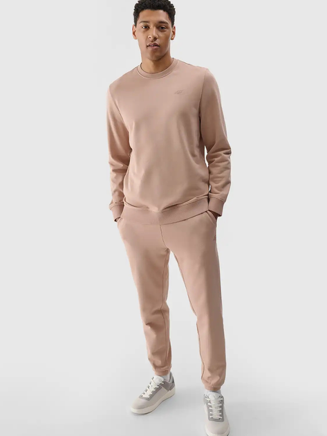 Bluza bez kaptura męska 4F 4FWSS25TSWSM1622-83S M Beżowa (5905700401391) - obraz 3