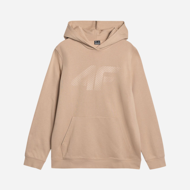Худі чоловіче 4F 4FWSS25TSWSM1621-83S XL Бежеве (5905700401285) - зображення 7