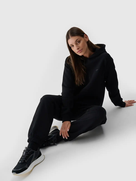 Bluza damska z kapturem 4F 4FWMM00TSWSF1764-20S XS Czarna (5905700346623) - obraz 4