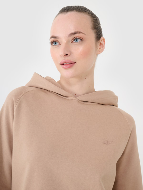 Худі тепле жіноче 4F 4FWSS25TSWSF1542-83S M Бежеве (5905700408048) - зображення 5