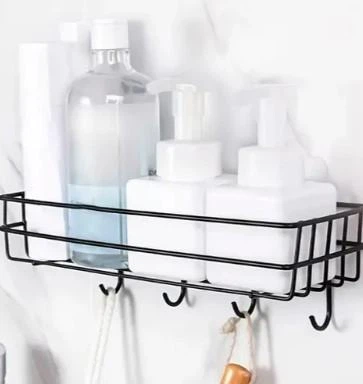 Настінний кошик-гачок чорний Wall mount hook basket - зображення 3