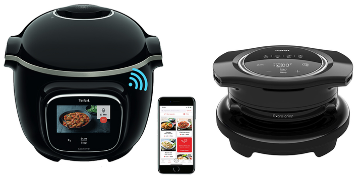 Акція на Мультиварка-скороварка TEFAL Cook4me Touch CY912830 + Насадка-мультипіч TEFAL Cook4me Extra Crisp EY150830 (комплект) від Rozetka