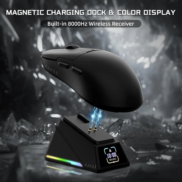 Игровая Мышь AJAZZ AJ159 APEX Black 2.4G/Bluetooth/Кабель