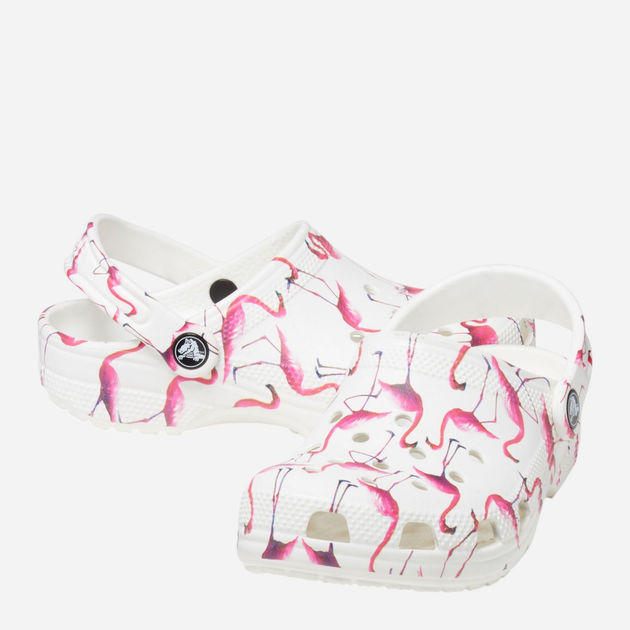 Chodaki dziecięce dla dziewczynki Crocs Classic Pool Party Clog CR207826-WHFO 29-30 (C12) Białe (191448992849) - obraz 4