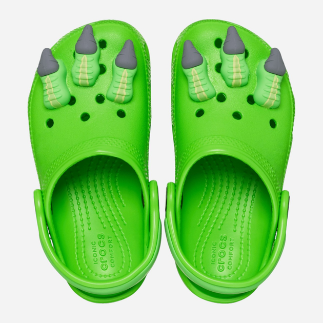 Дитячі крокси-сабо для хлопчика Crocs Classic I am Dinosaur Clog 209700-3WA 25-26 (C9) Зелені (196265543397) - зображення 3