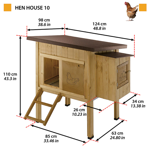 Будиночок для курей Ferplast Hen House 10 124х98х110 см (57094500) - зображення 2