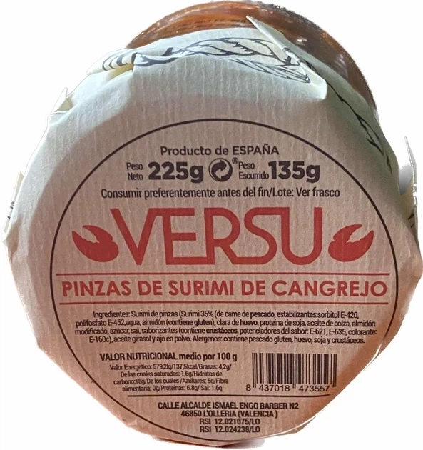 Клешни краба в масле Versu Pinzas de Surimi de Cangrejo 225 г - Фото 2 Клешни краба в масле Versu Pinzas de Surimi de Cangrejo 225 г - изображение 2