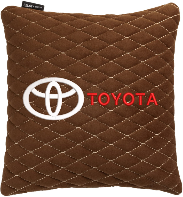 Подушка EVAtech 30 х 30 см Toyota Коричнева з коричневою ниткою від Rozetka на платформі USKIDKA Акція на Подушка EVAtech 30 х 30 см Toyota Коричнева з коричневою ниткою від Rozetka