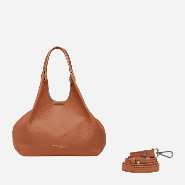 Комплект (сумка + косметичка) жіночий з натуральної шкіри Gianni Chiarini BS-9719-RNGDBL-13857 Коричневий (800070334539) - зображення 6