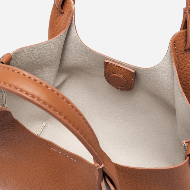 Комплект (сумка + косметичка) жіночий з натуральної шкіри Gianni Chiarini BS-9719-RNGDBL-13857 Коричневий (800070334539) - зображення 7