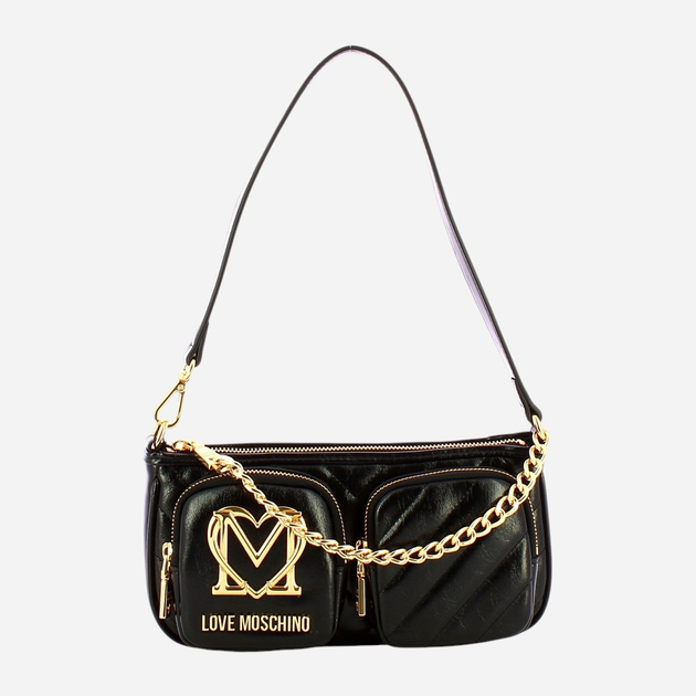 Torebka crossbody damska z łańcuszkiem Love Moschino JC4324PP0LKM0000 Czarna (800070326622) - obraz 1