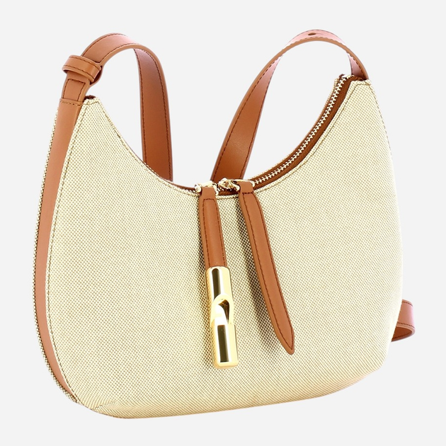 Сумка крос-боді через плече жіноча тканинна середня Furla WB01634BX35423331S1007 Молочний/Коричневий (800070334432) - зображення 3