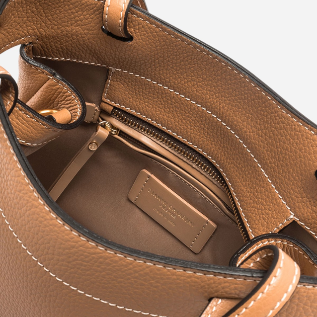 Torba shopper damska skórzana Gianni Chiarini BS-11290-GRN-0422 Brązowa (800070334491) - obraz 5