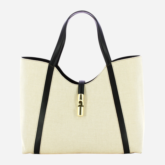 Torba shopper damska materiałowa Furla WB01729BX3542NN0001007 Mleczny/Czarny (800070334455) - obraz 1