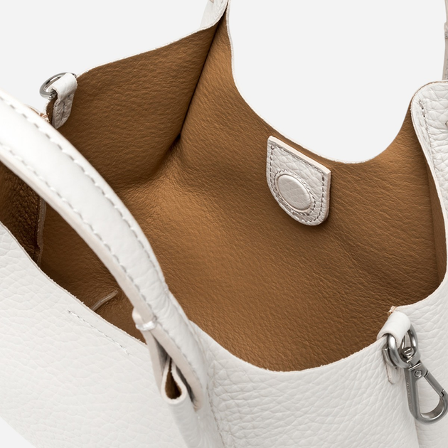 Комплект (сумка + косметичка) жіночий з натуральної шкіри Gianni Chiarini BS-9719-RNGDBL-13347 Кремовий (800070334538) - зображення 7