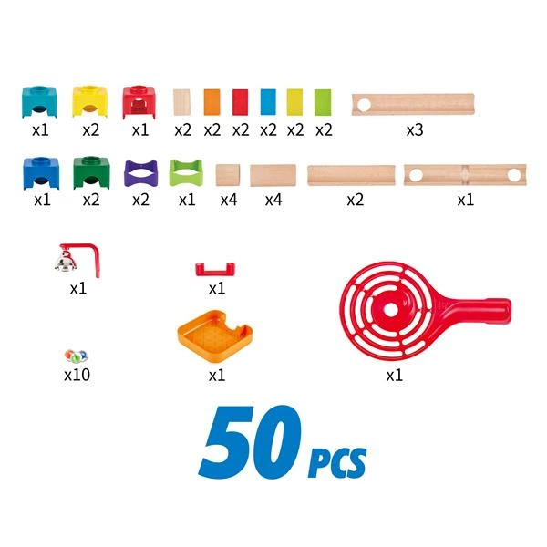 Конструктор-лабиринт Hape Marble Run Множество дорожек 50 эл. (E1102) - изображение 4