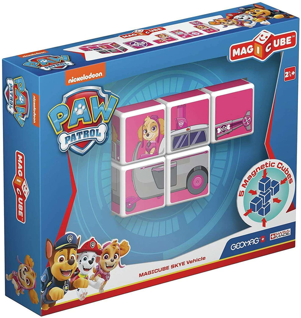 Klocki magnetyczne Geomag Paw Patrol Magicube Skye 5 szt (871772000815) - obraz 1