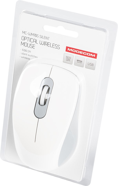 Mysz Modecom MC-WM10S Silent Wireless Biała (M-MC-WM10S-200) - obraz 6